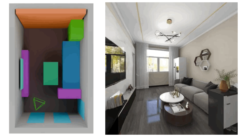 SpatialGen: Layout-guided 3D Indoor Scene Generation teaser